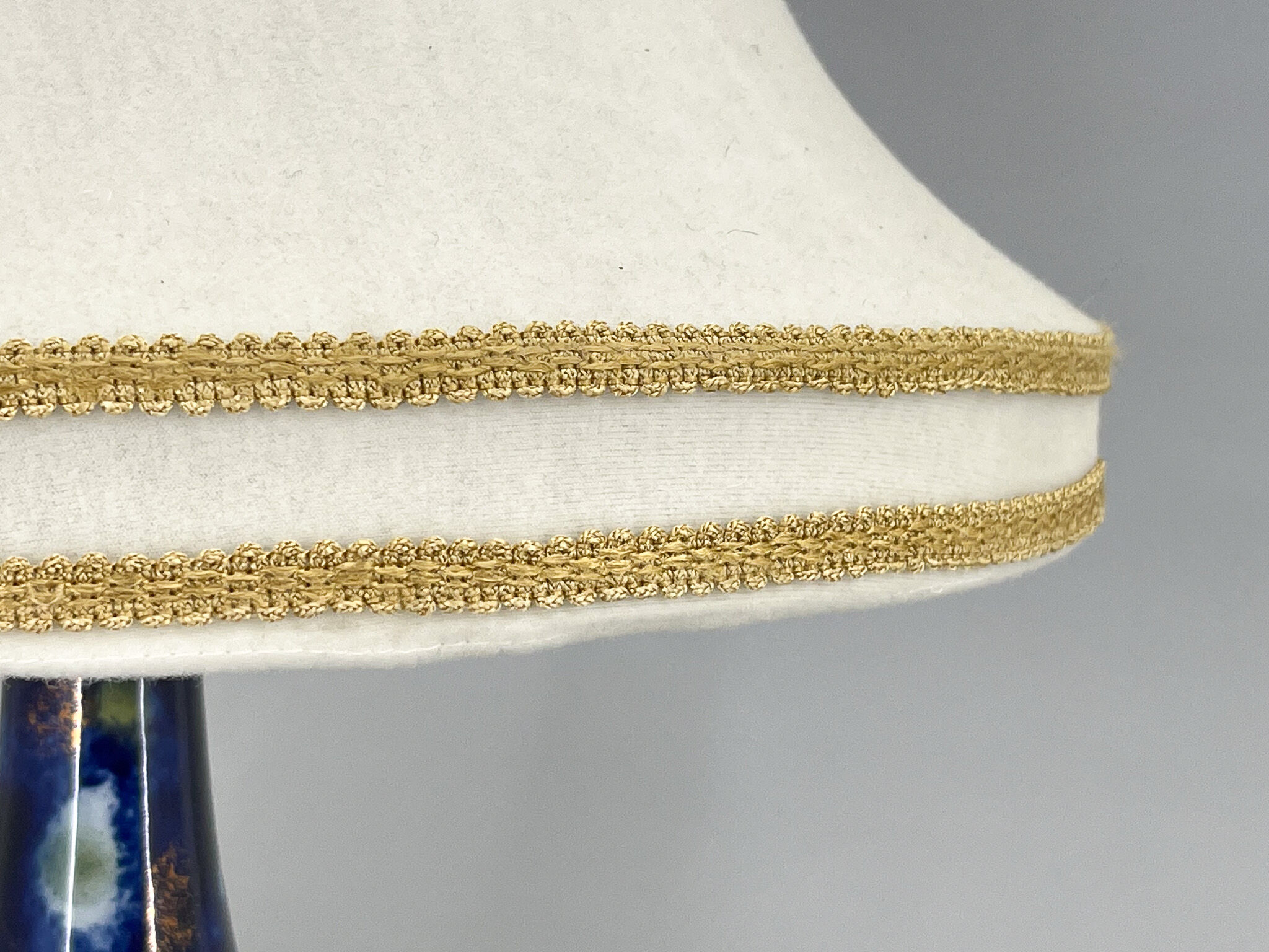 Mid-century Ceramic & Fabric Table Lamp, Czechoslovakia