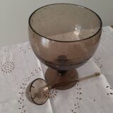 Sangria, punch or fruit salad set in blown glass including 1 cup, 1 ladle and 12 glasses