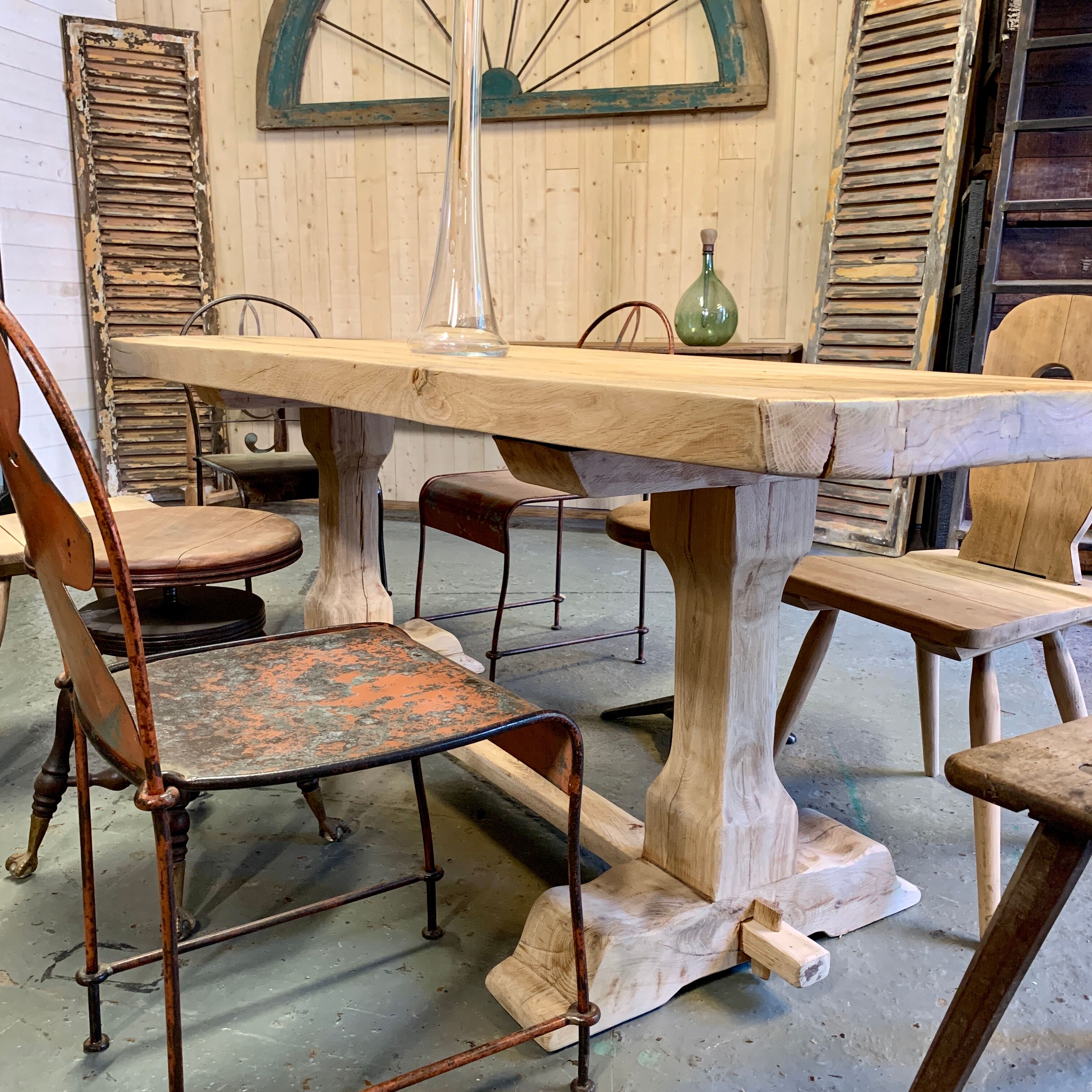 Farm table foot oak monastery 1930