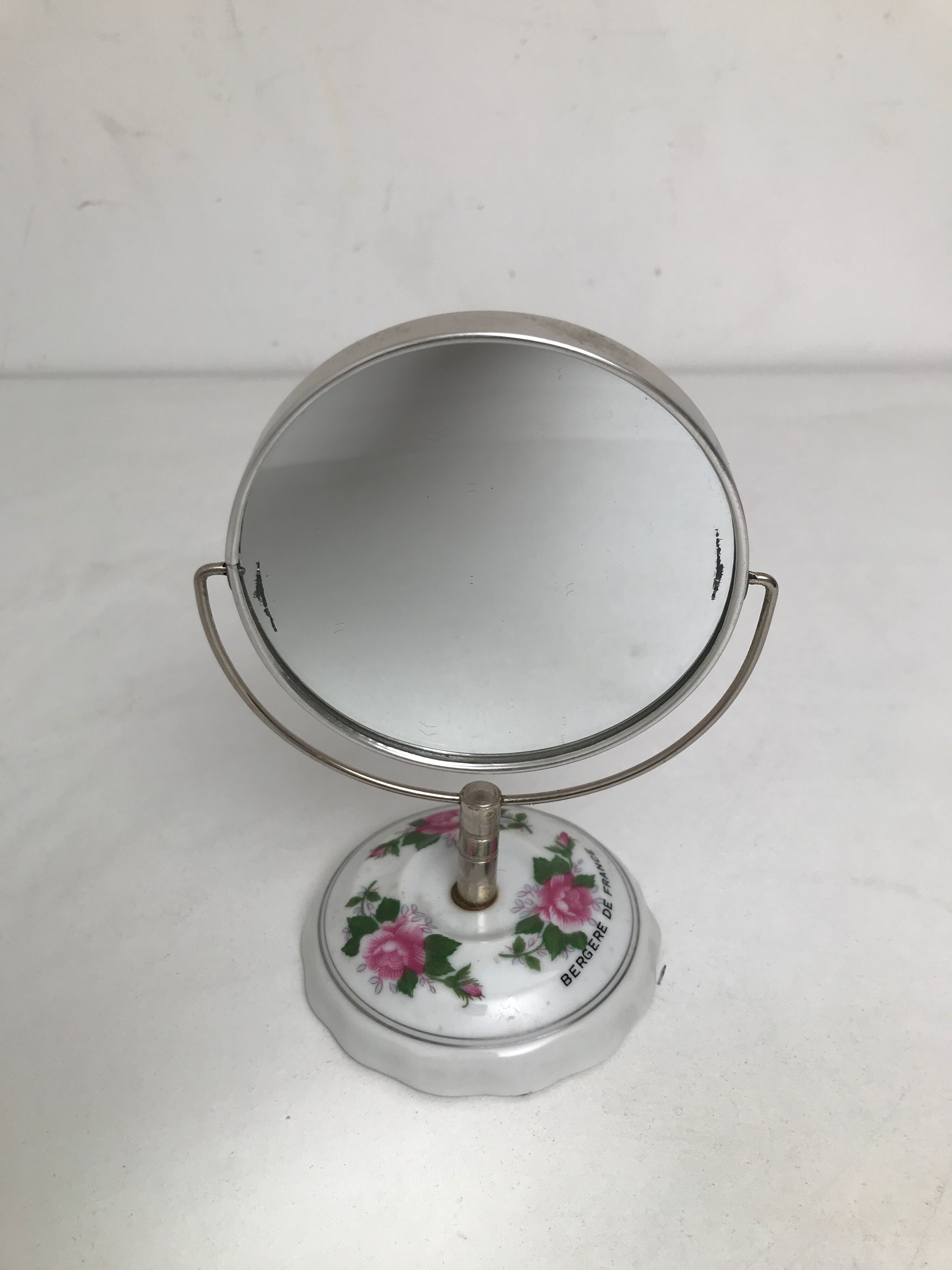 Small mirror old Shepherdess of France vintage 50s