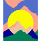 Affiche a3, rond soleil montagne 2