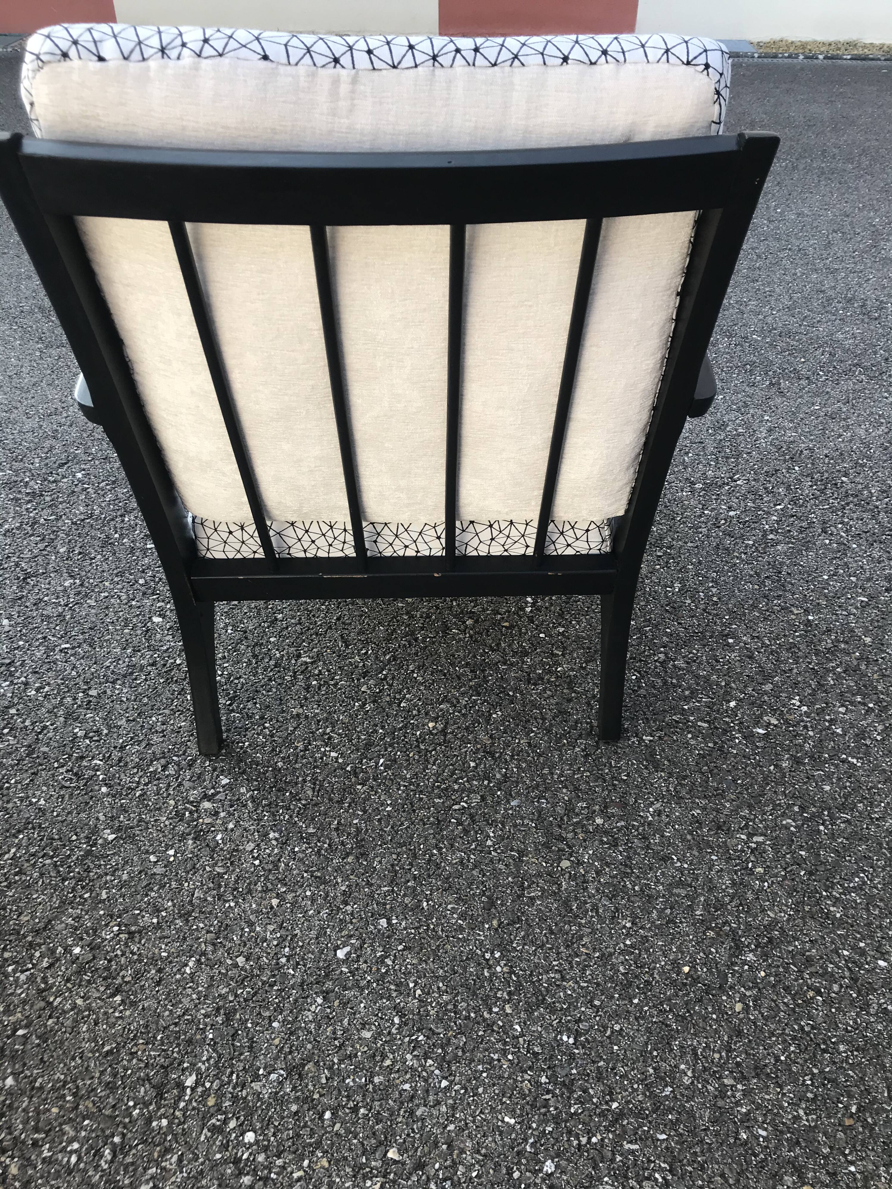 Armchairs with black and white patterns vintage 60s