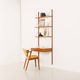 Danish mid-century teak shelving unit with a desk, 1970s