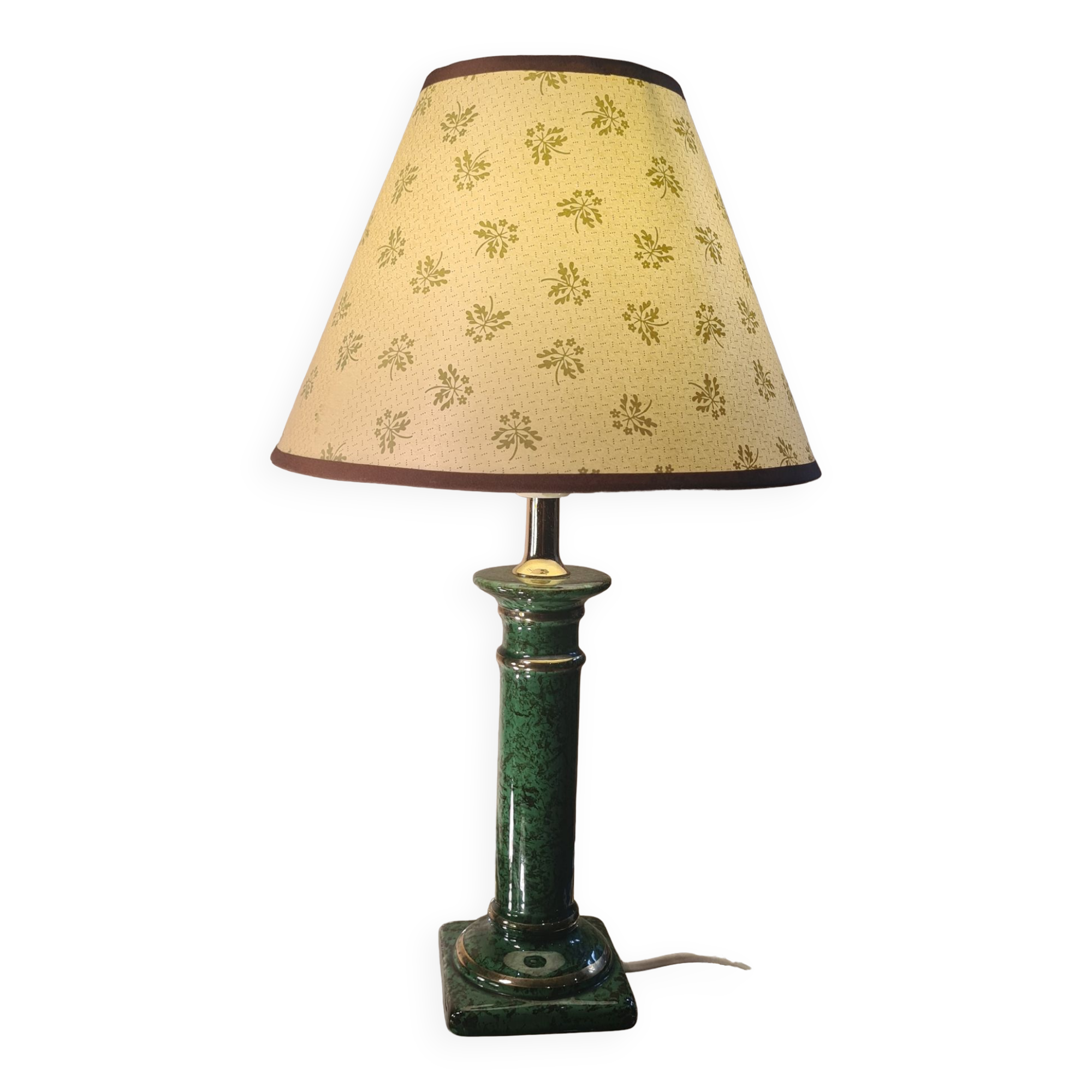 Vet marbled and glazed ceramic lamp 1970 to 80, 43x25