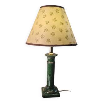 Lampe  en céramique marbré vet et vernisée 1970 a 80, 43x25