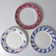 3 old mismatched vintage Badonviller earthenware dinner plates