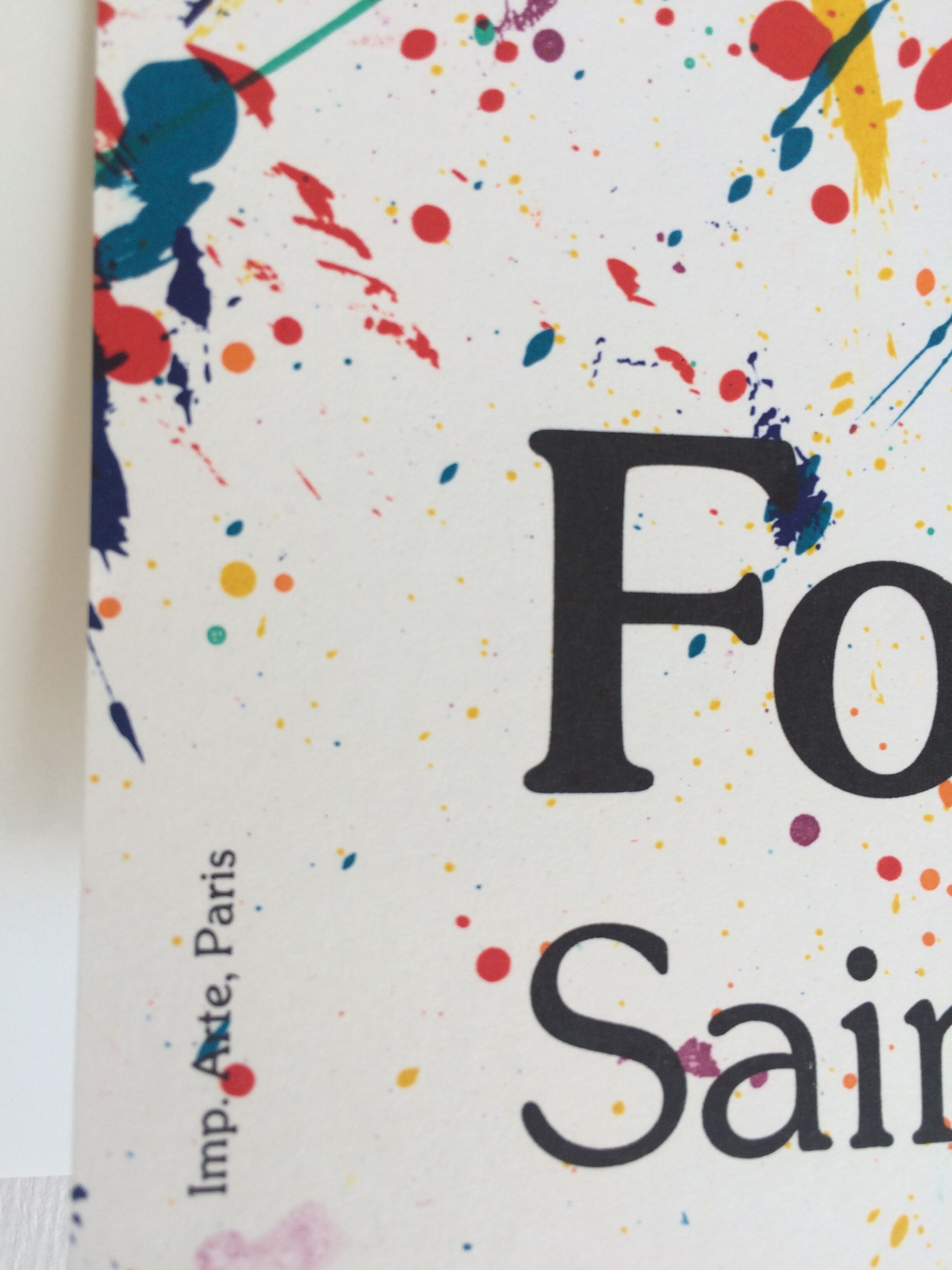 Affiche d'exposition réalisée en lithographie originale Sam Francis, explosion de couleurs, 1983.