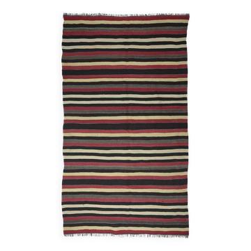 Grand Kilim Oushak Vintage Striped Red and Beige 328 x 190 cm