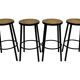 Set of four vintage bar stools - webbing Italian design
