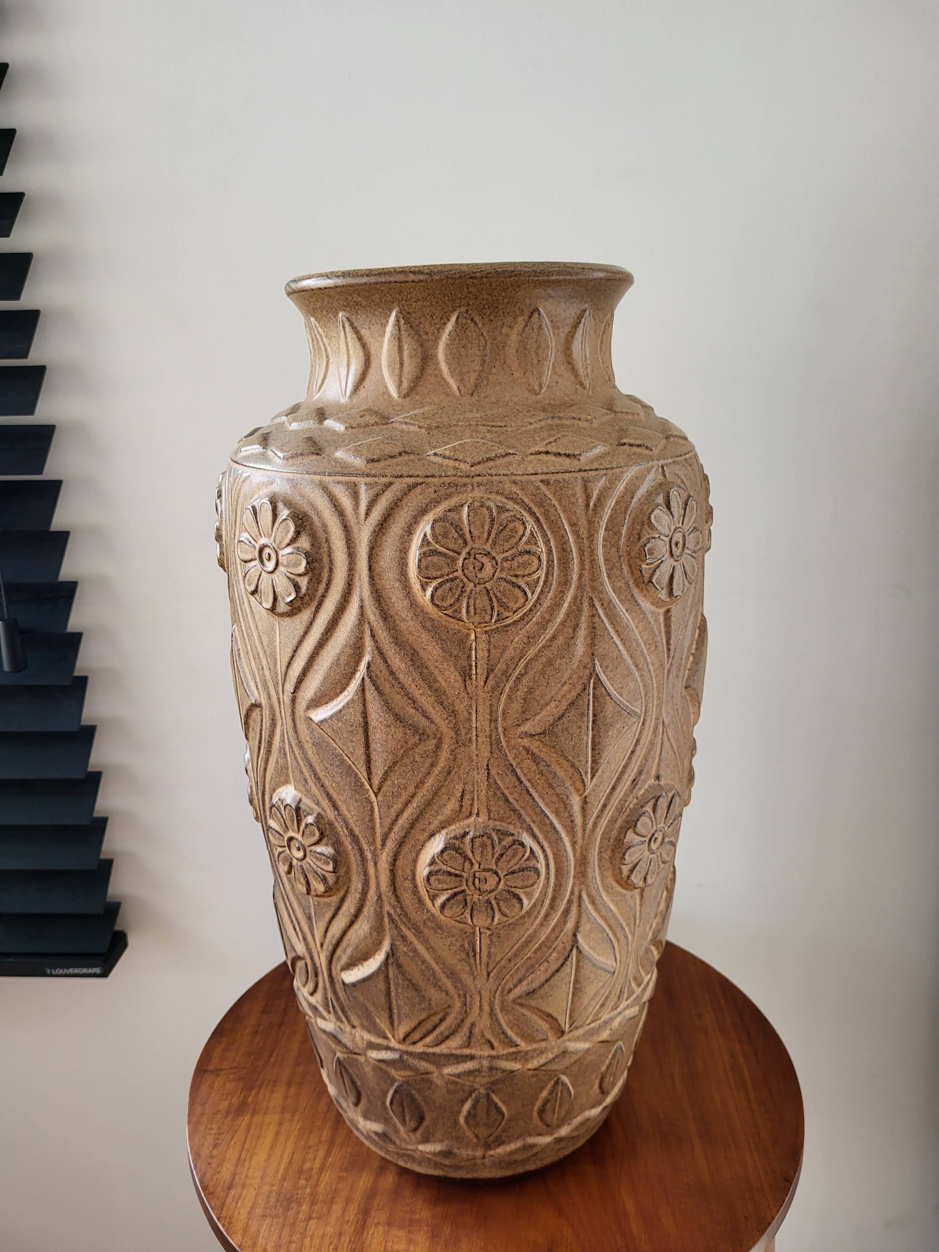 Vase vintage XXL, céramique, Bay, numéroté 76/50, Allemagne de l'Ouest