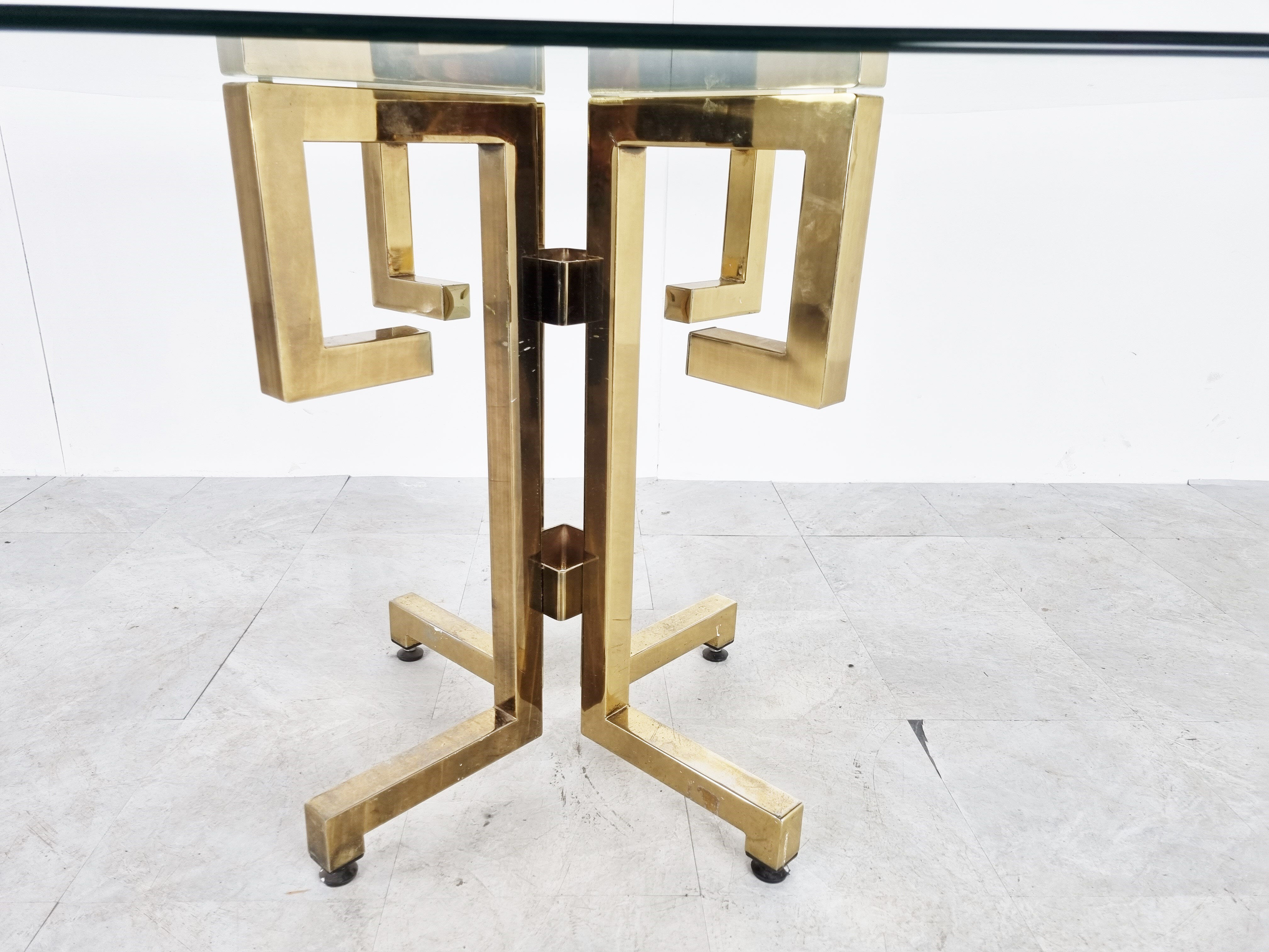 Geometrical brass dining table, 1970s