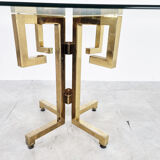 Geometrical brass dining table, 1970s