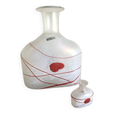Vases en verre soufflé givré modèle Galaxie Rouge par Bertil Vallien, Suède 1986