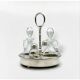 Vintage Christofle Fleuron Condiment Set in Silver Plate and Crystal Glass
