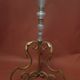 Neoclassical lamp foot vintage glass and gold metal 50 s. H: 147 cm.