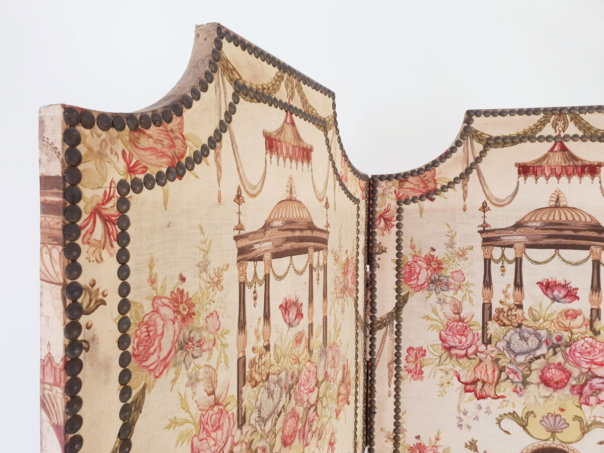 Louis XVI style screen printed canvas