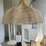 Immense rattan suspension in the shape of a flower, tulip, corolla H1m D1m50