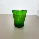 Murano Glass Bullicante Bubble "Green" Vase Element Shell Murano, Italy, 1970s