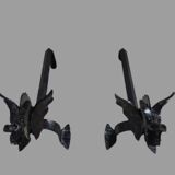 A pair of wrought iron andirons with dragon heads, 1970s.