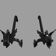 A pair of wrought iron andirons with dragon heads, 1970s.