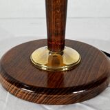 Lampe en acajou et laiton,- 1950