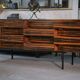Designer sideboard in Gabonese ebony, 1 door, 12 drawers, 1960s