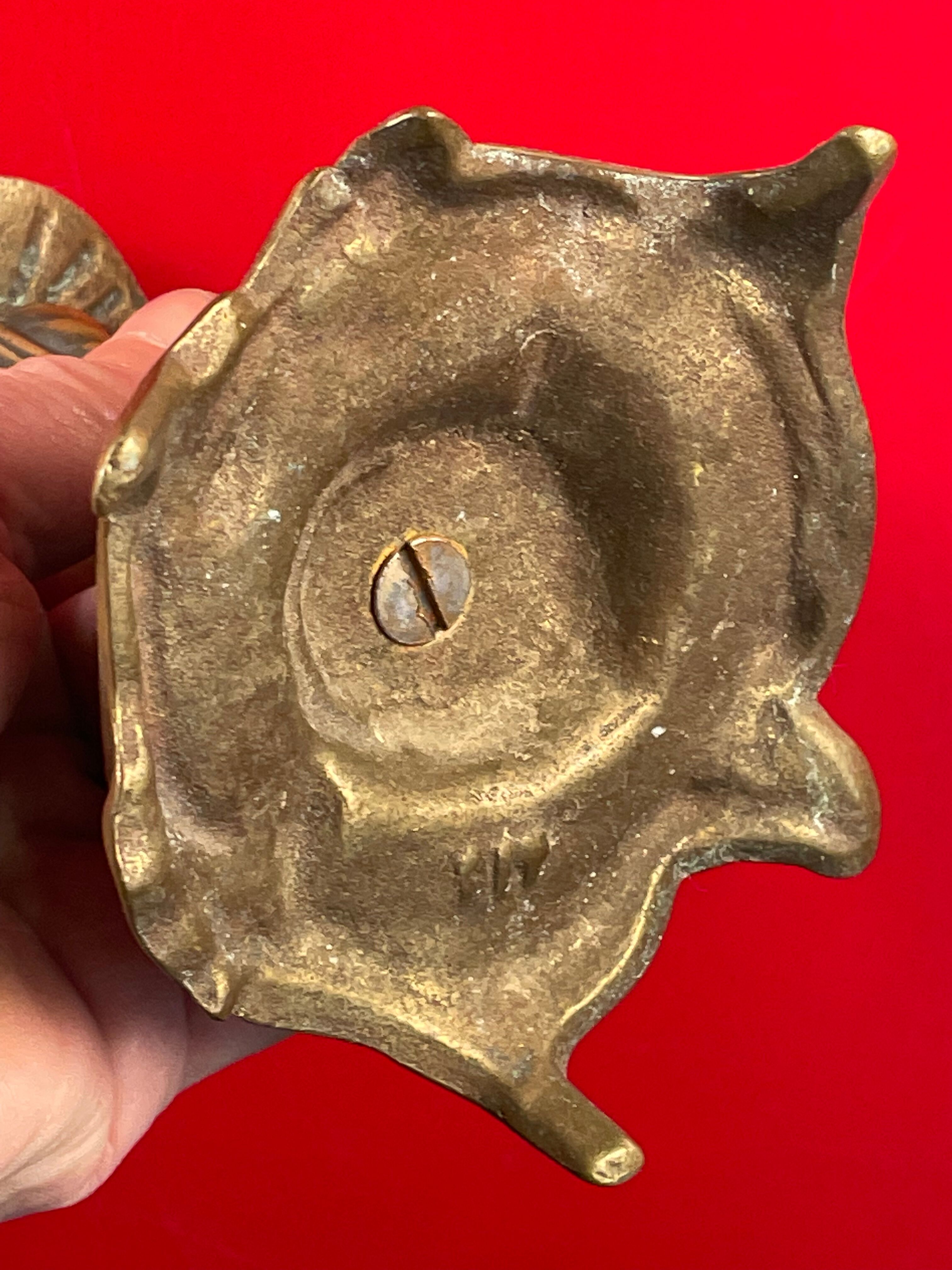 Antique candle holder flowers and leaves bronze art nouveau antique