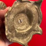 Antique candle holder flowers and leaves bronze art nouveau antique