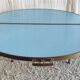 Folding metal and formica table in blue - 1960s/70s