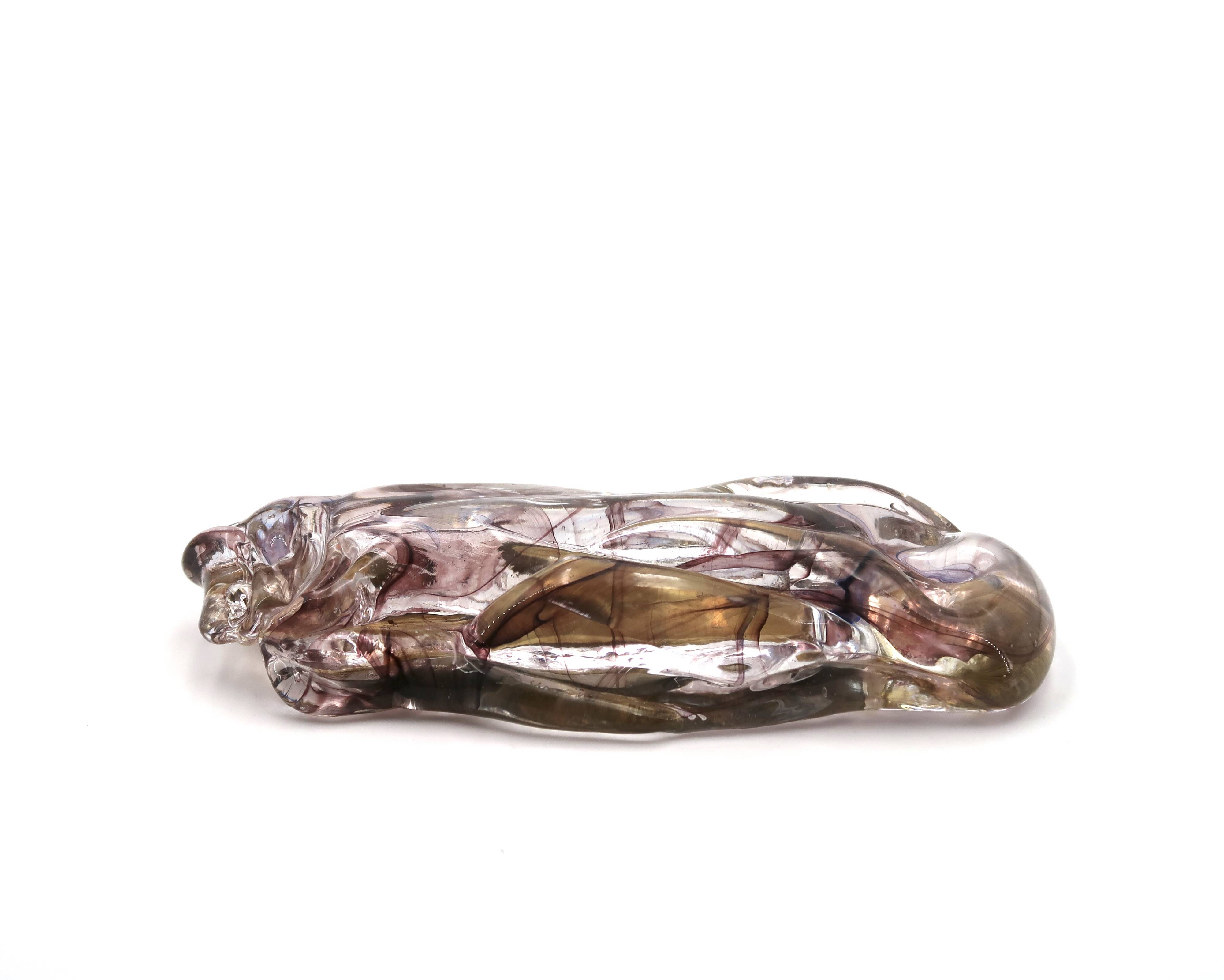 Signed artist's mezuzah in glass, 1990s