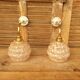 Swan neck wall lights in brass and Clichy glass