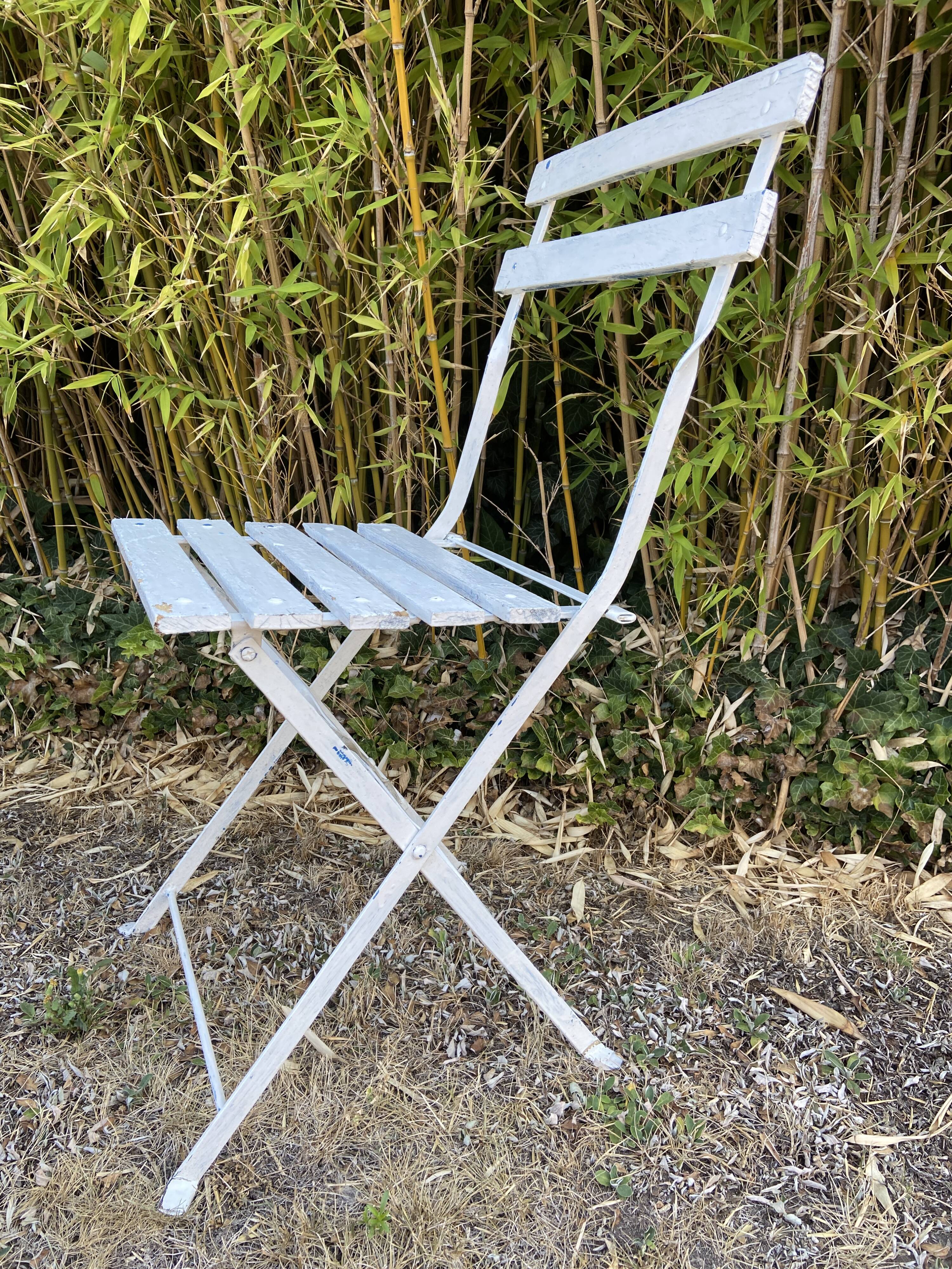 2 Folding metal bistro chairs for brasserie, beer, café, terrace, Brasserie