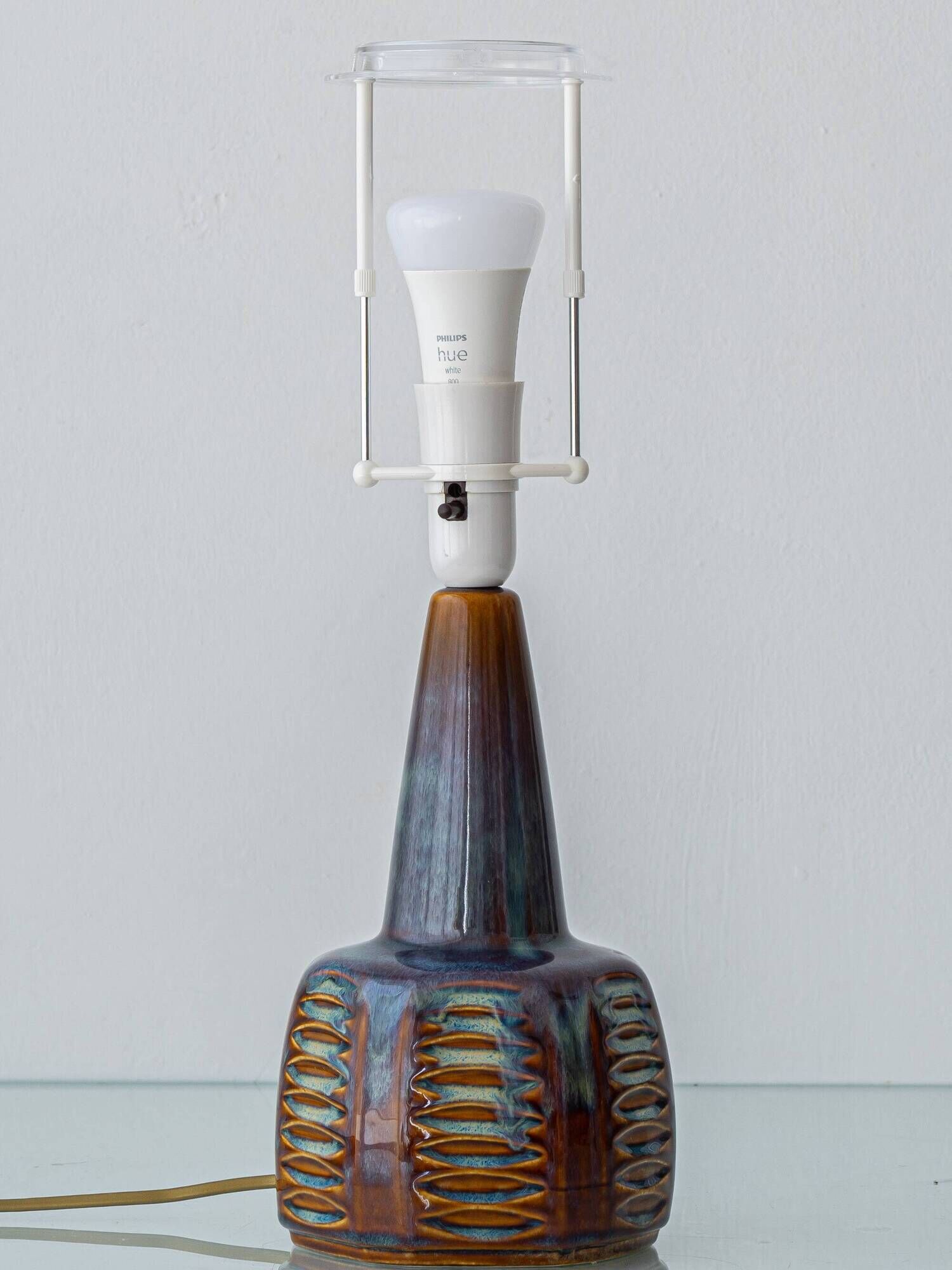 Søholm Danish Modern Stoneware Table Lamp, Brown and Blue Glaze, New Shade