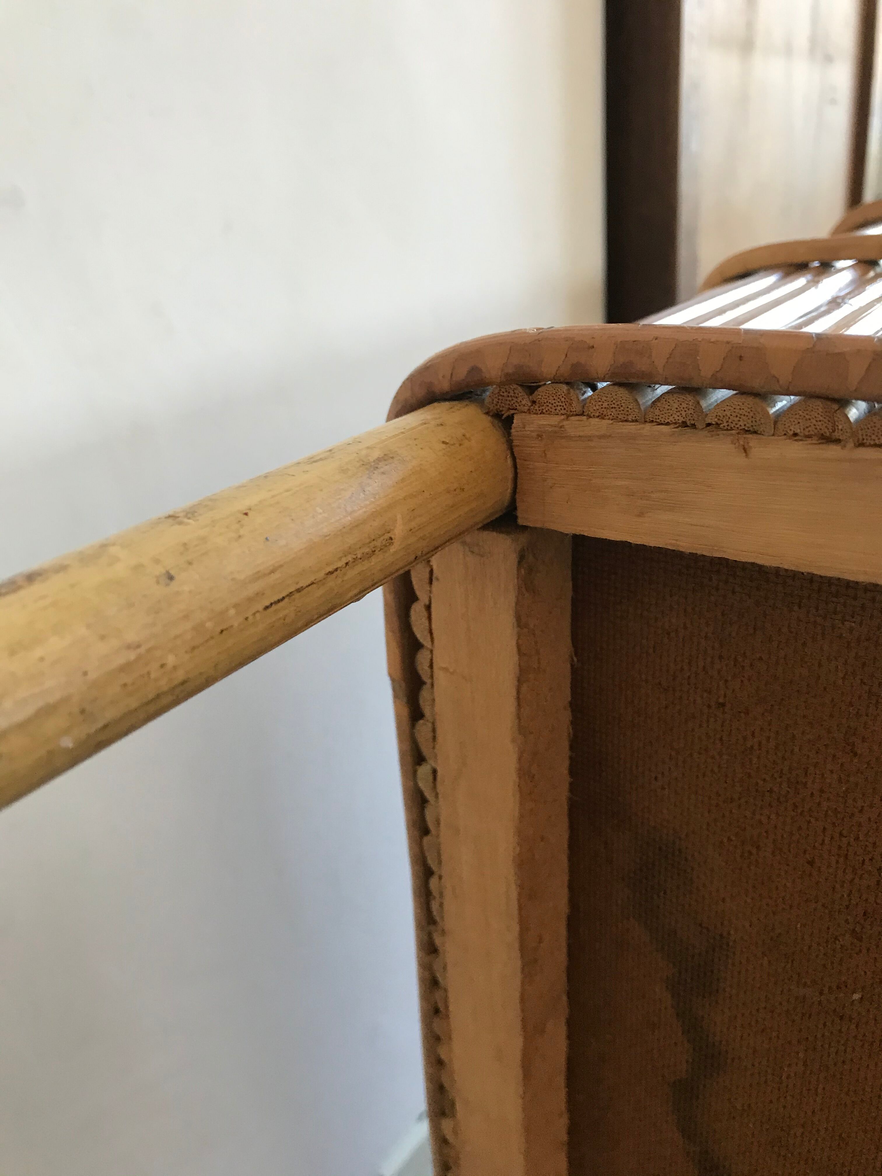 Vintage bamboo rattan chest from the 60s