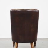 Fauteuil chesterfield en cuir de vache anglais