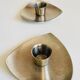 Bougeoirs géométriques métal brossé vintage