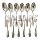 12 silver-plated Art Deco cutlery sets
