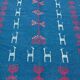 Tapis bleu en laine 195x110cm