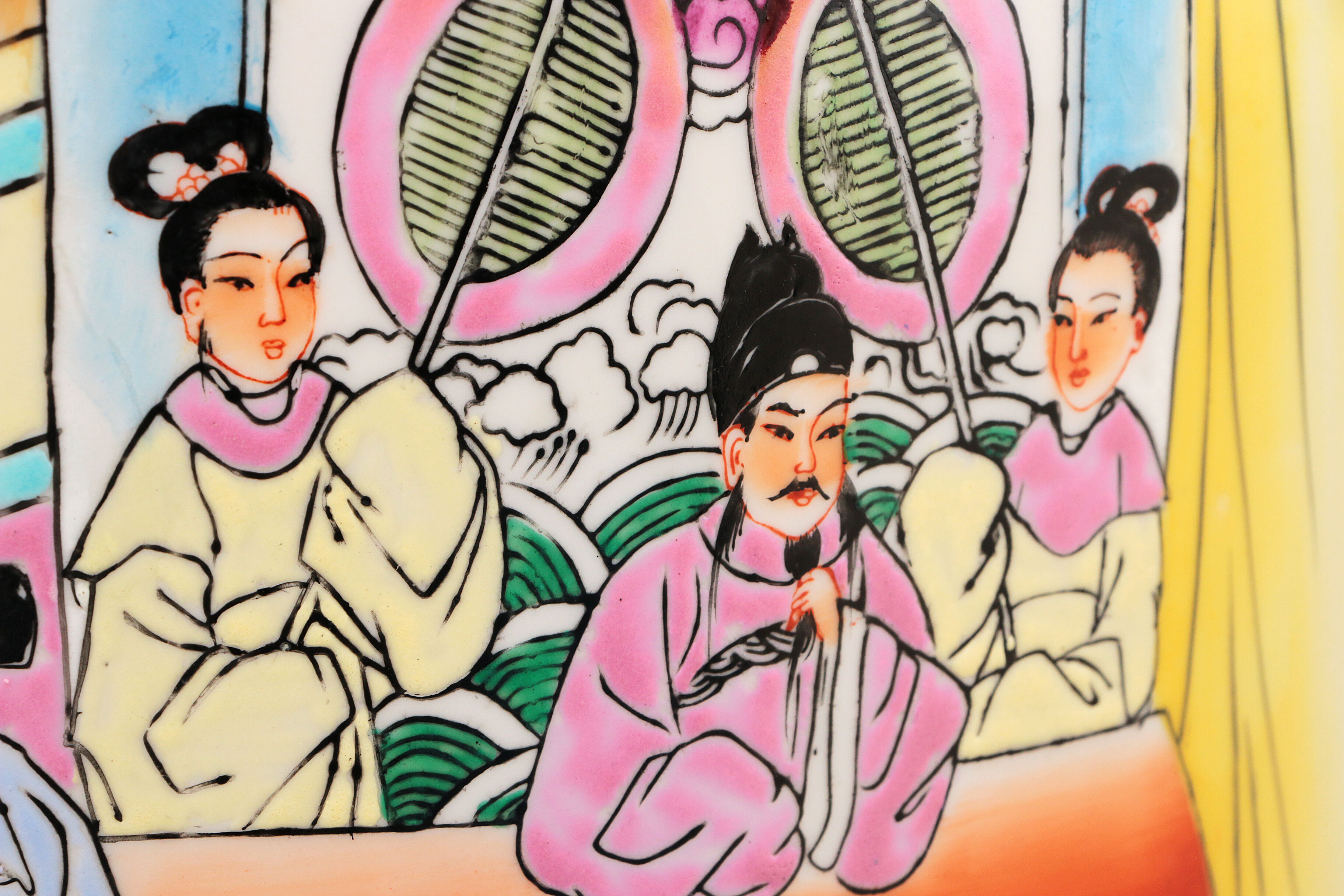 Old Chinese Ceramic Hand Painted Vase, 1920