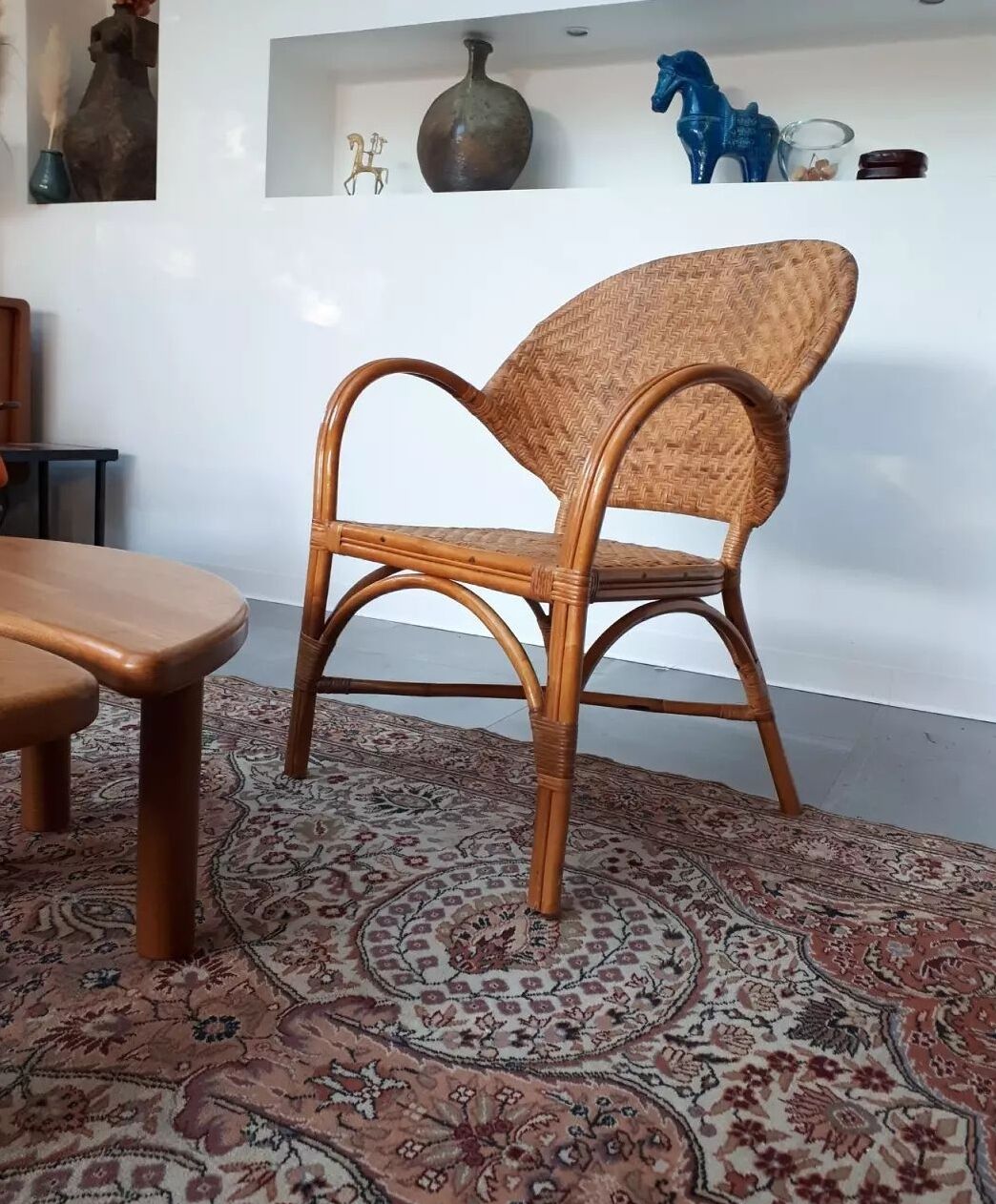 Pair of rattan armchairs