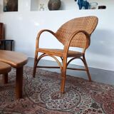 Pair of rattan armchairs