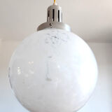 Glass globe pendant lamp by Clichy blue art deco
