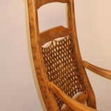 Vintage rocking chair in solid wood 1950