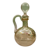 Ancienne carafe à liqueurs 19e. (DLG Baccarat) cristal taillé décor oiseaux
