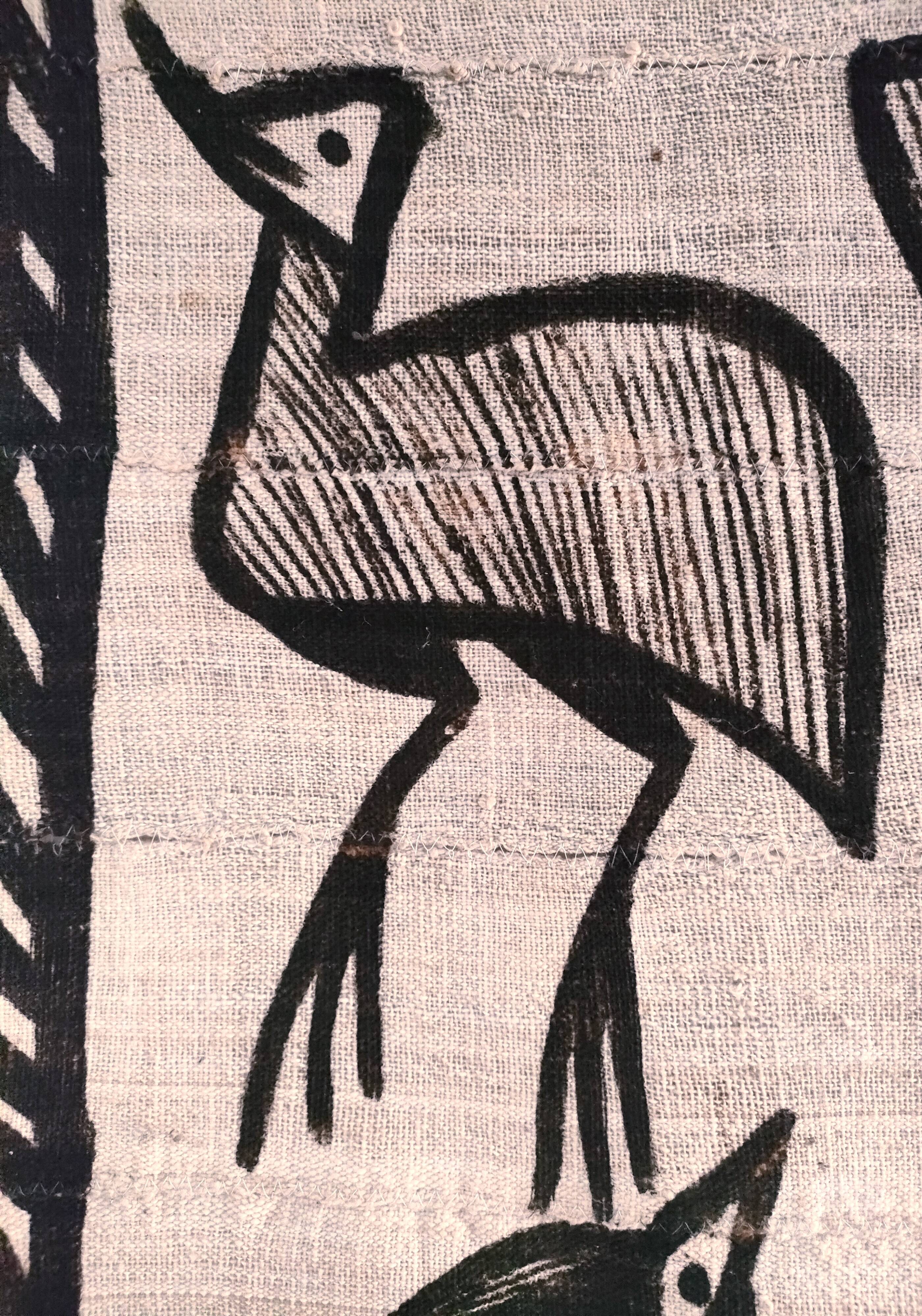 Vintage Korhogo Senoufo canvas tapestry L.103 cm