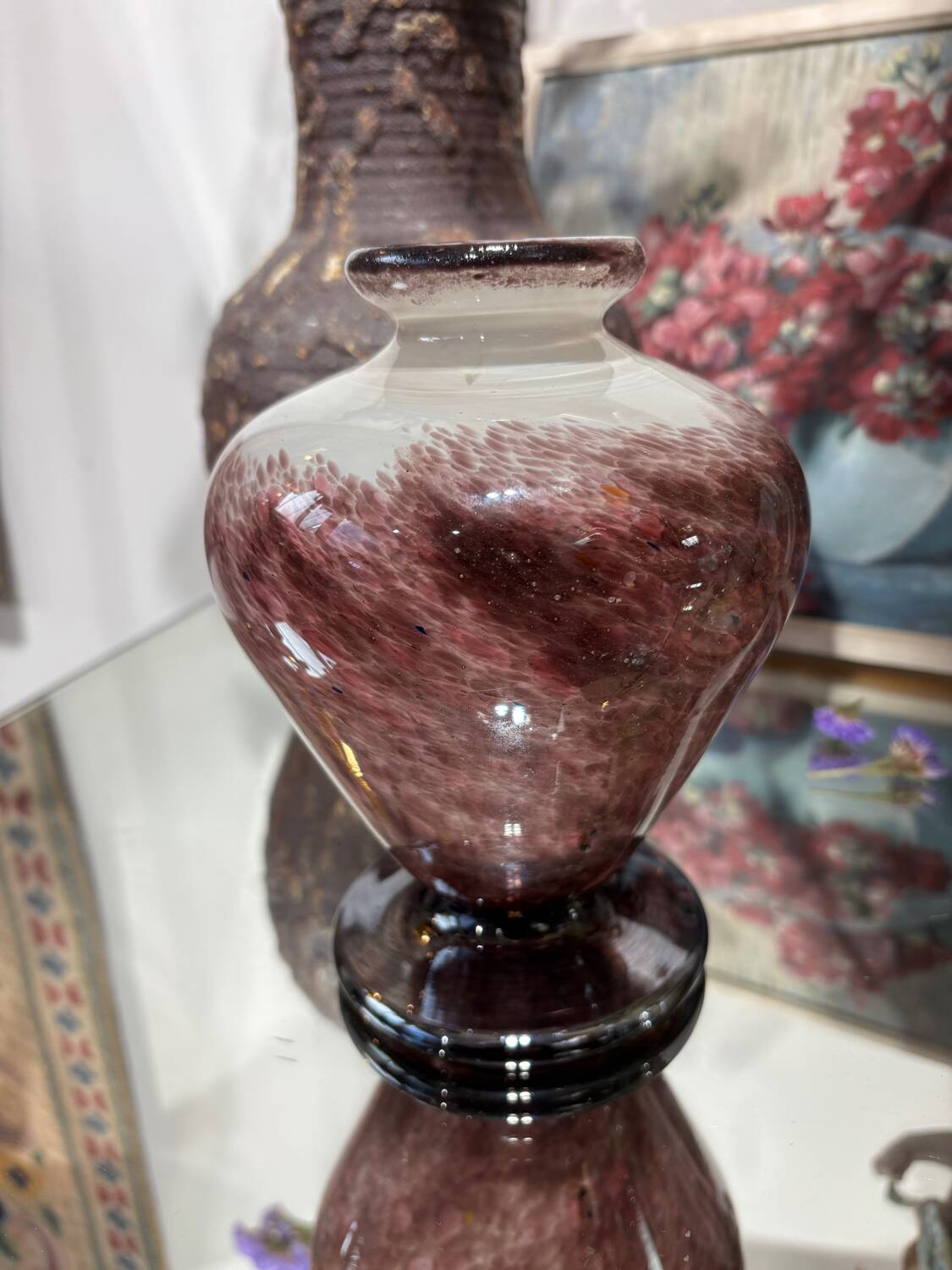 Blown glass round vase, signed Jean-Claude Novaro.