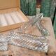 Lot de 12 porte-couteaux doubles vintage en cristal avec boîte
