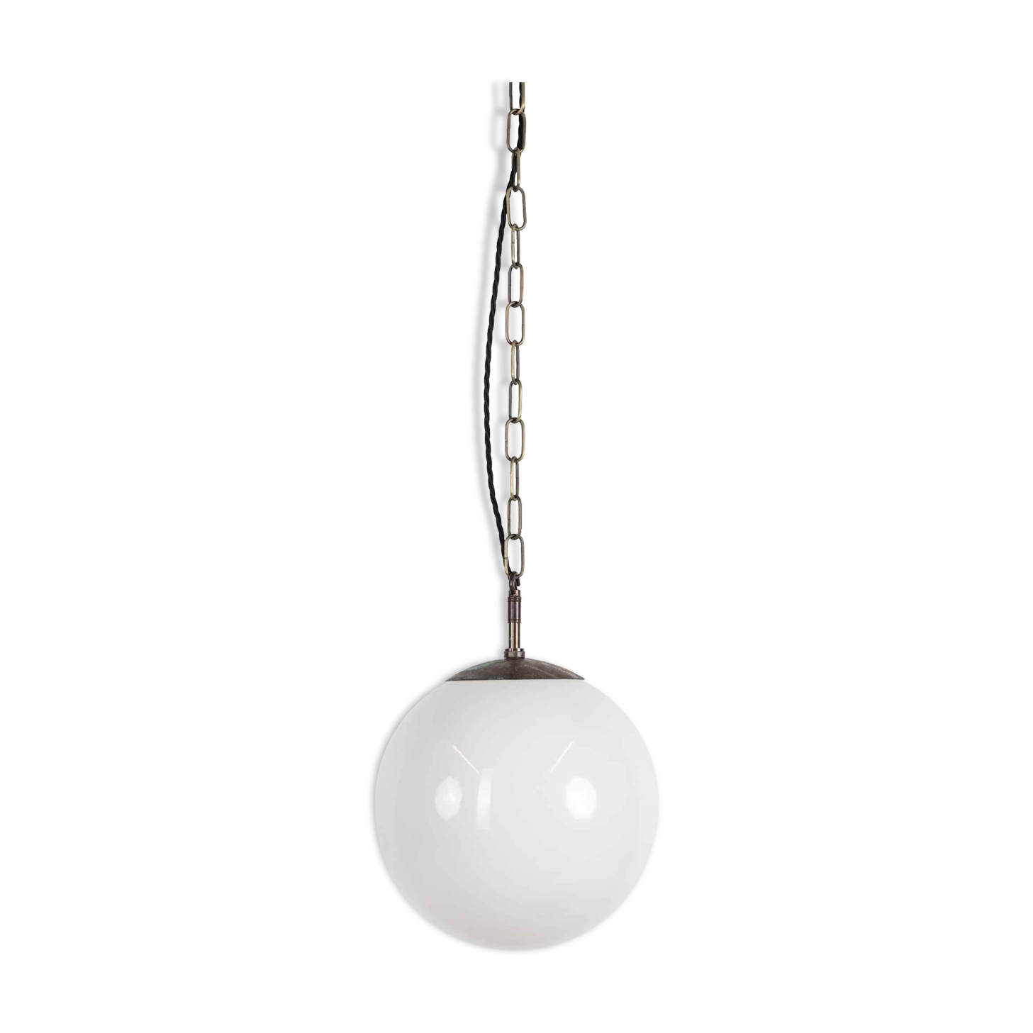 Large Globe Opaline Pendant Lamp