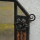 Bevelled mirror in wrought iron 92x48cm