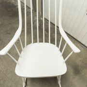 Grandessa rocking chair in white beech by Lena Larsson 1960 for Nesto